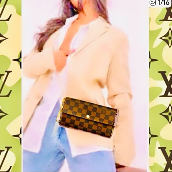 Louis Vuitton Handbags - Louis Vuitton vintage DAMIER long Sarah wallet converted Crossbody